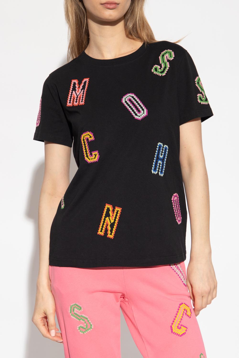 Black Embroidered T - SchaferandweinerShops HK - shirt motif